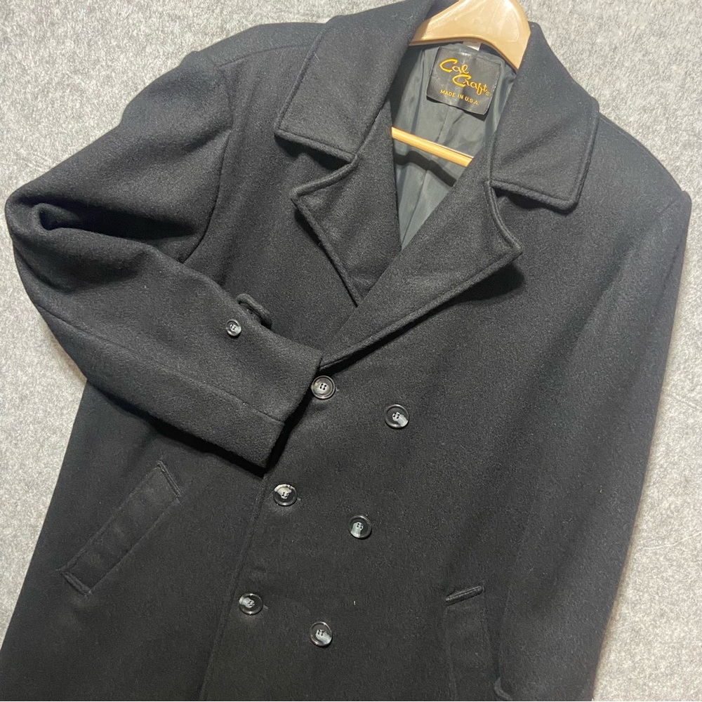 Cal Craft Coat Men’s M (40) Wool Top Pea Trench Jacket Outwear Long